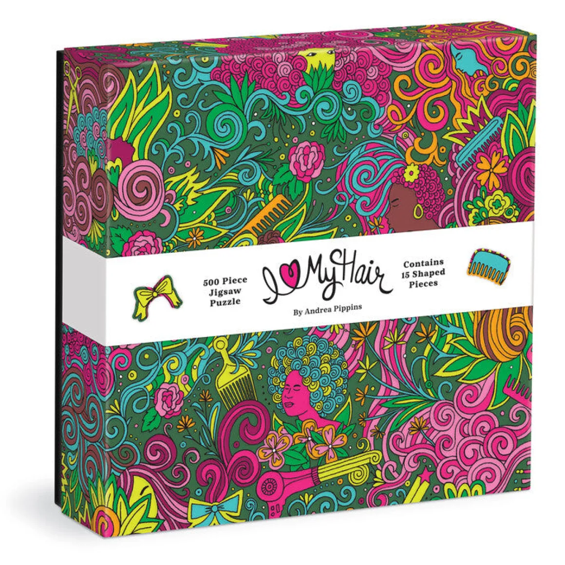 Andrea Pippins I Love My Hair 500 Piece Puzzle with Shaped Pieces