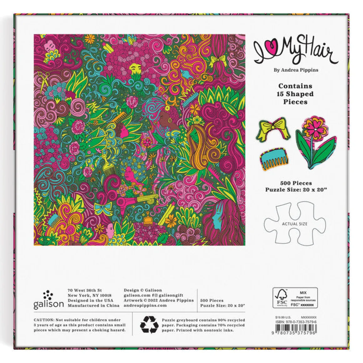 Andrea Pippins I Love My Hair 500 Piece Puzzle with Shaped Pieces