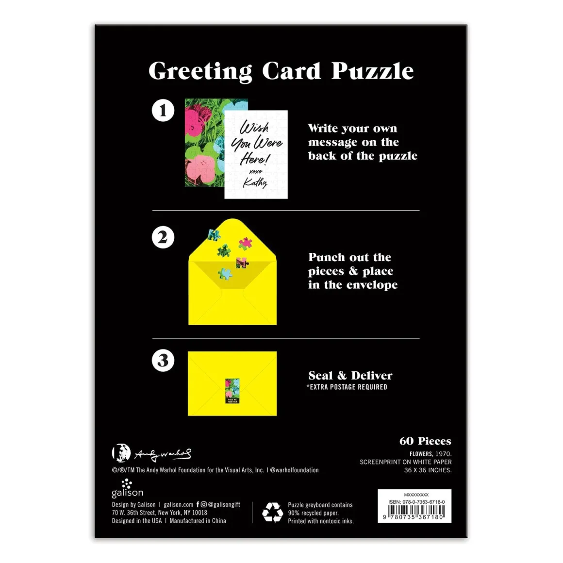 Andy Warhol Flowers Greeting Card Puzzle