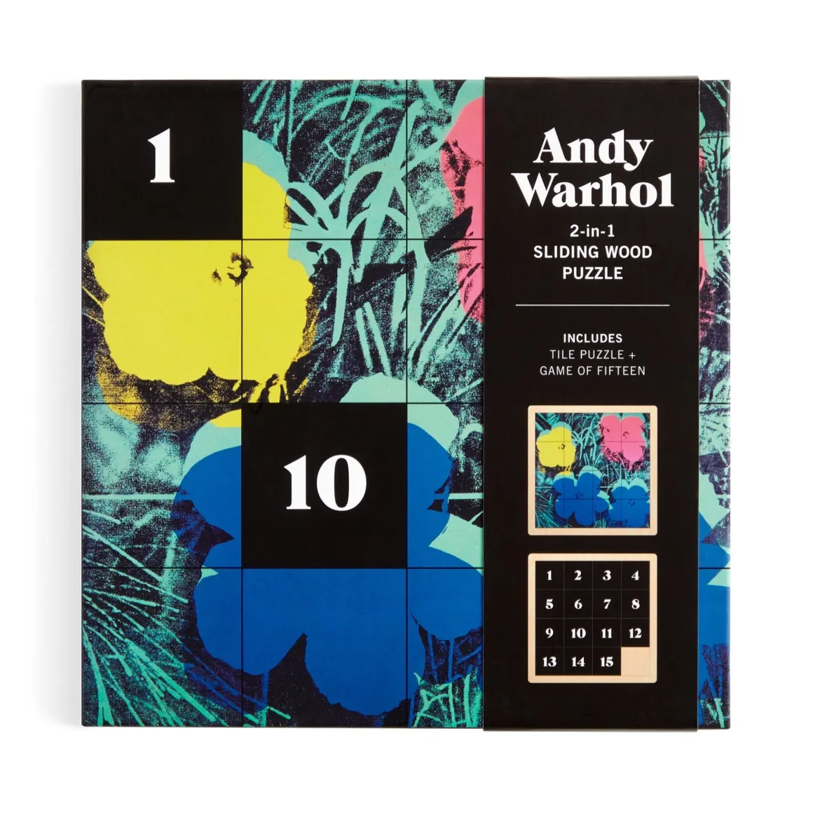 Andy Warhol Flowers 2-in-1 Sliding Wood Puzzle