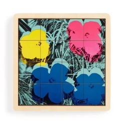 Andy Warhol Flowers 2-in-1 Sliding Wood Puzzle