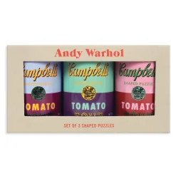 Andy Warhol Soup Cans Set of 3 Shaped Puzzles in Tins