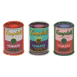 Andy Warhol Soup Cans Set of 3 Shaped Puzzles in Tins