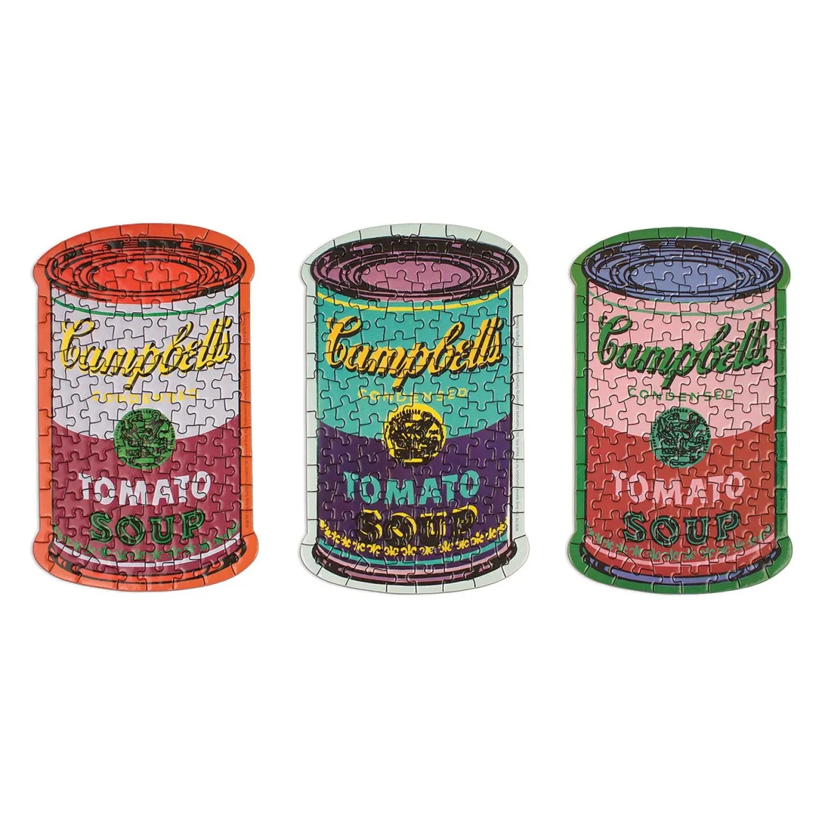 Andy Warhol Soup Cans Set of 3 Shaped Puzzles in Tins