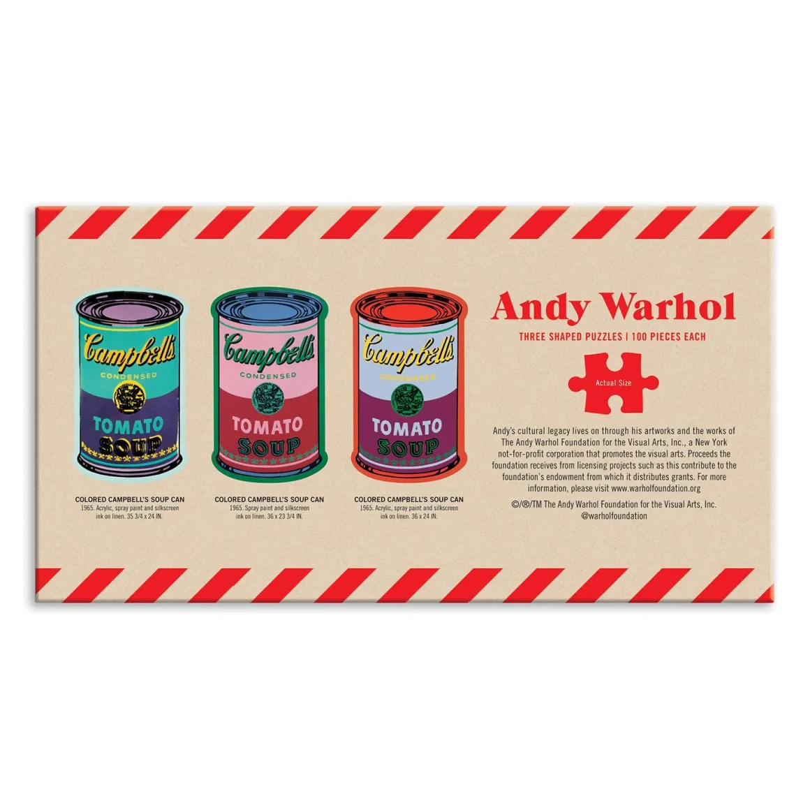 Andy Warhol Soup Cans Set of 3 Shaped Puzzles in Tins