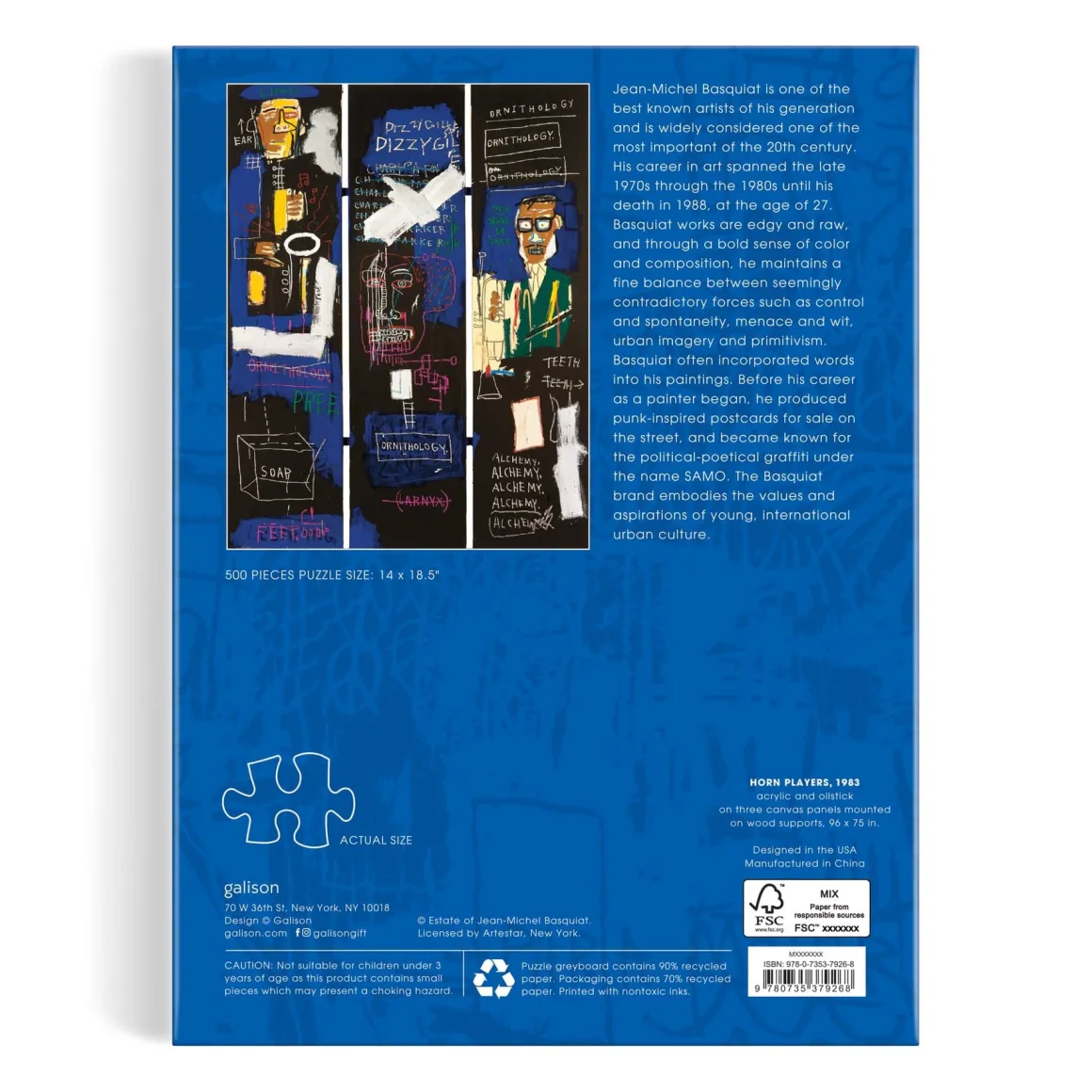 Basquiat Horn Players 500 Piece Book Puzzle
