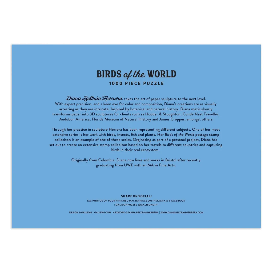 Birds of the World 1000 Piece Jigsaw Puzzle