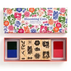 Blooming Cats Rubber Stamp Set