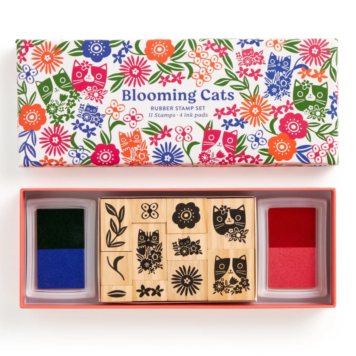 Blooming Cats Rubber Stamp Set