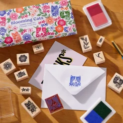 Blooming Cats Rubber Stamp Set