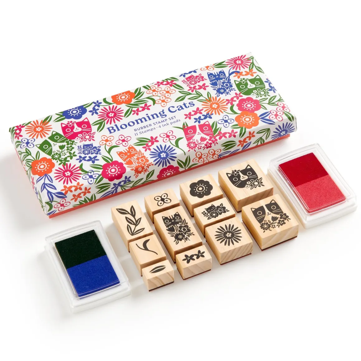 Blooming Cats Rubber Stamp Set
