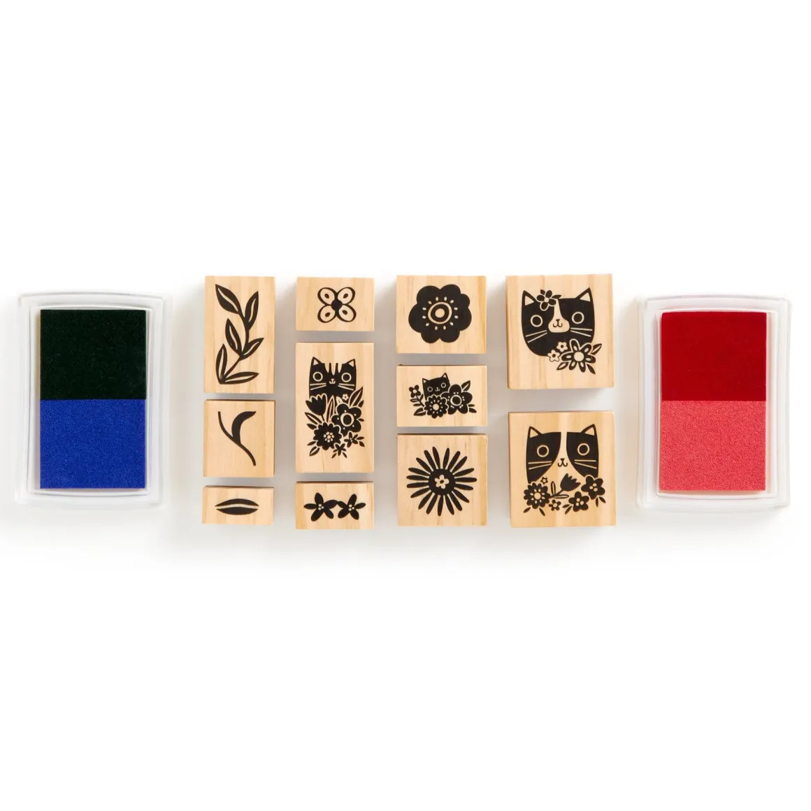 Blooming Cats Rubber Stamp Set