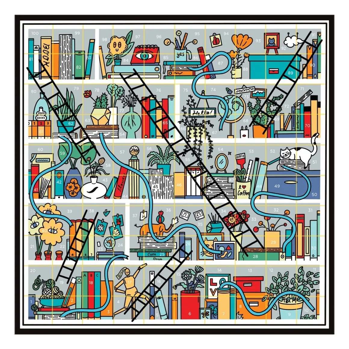 Books and Ladders Classic Board Game