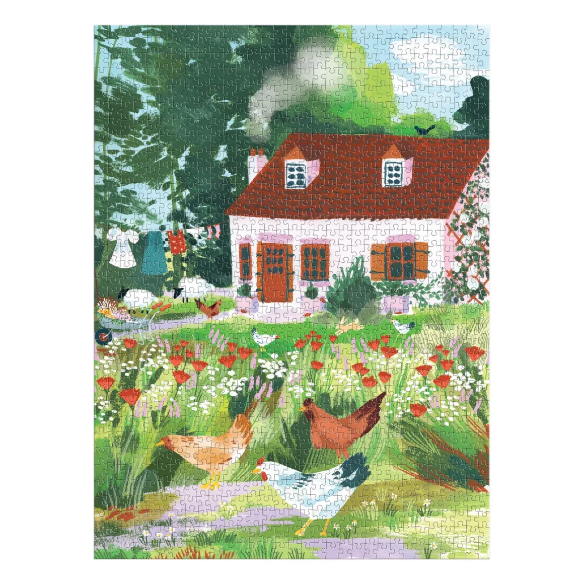Cottage Wildflowers 1000 Piece Puzzle in a Square Box