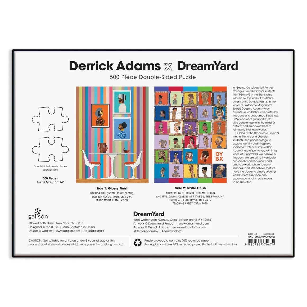 Derrick Adams x Dreamyard 500 Piece Double-Sided Jigsaw Puzzle