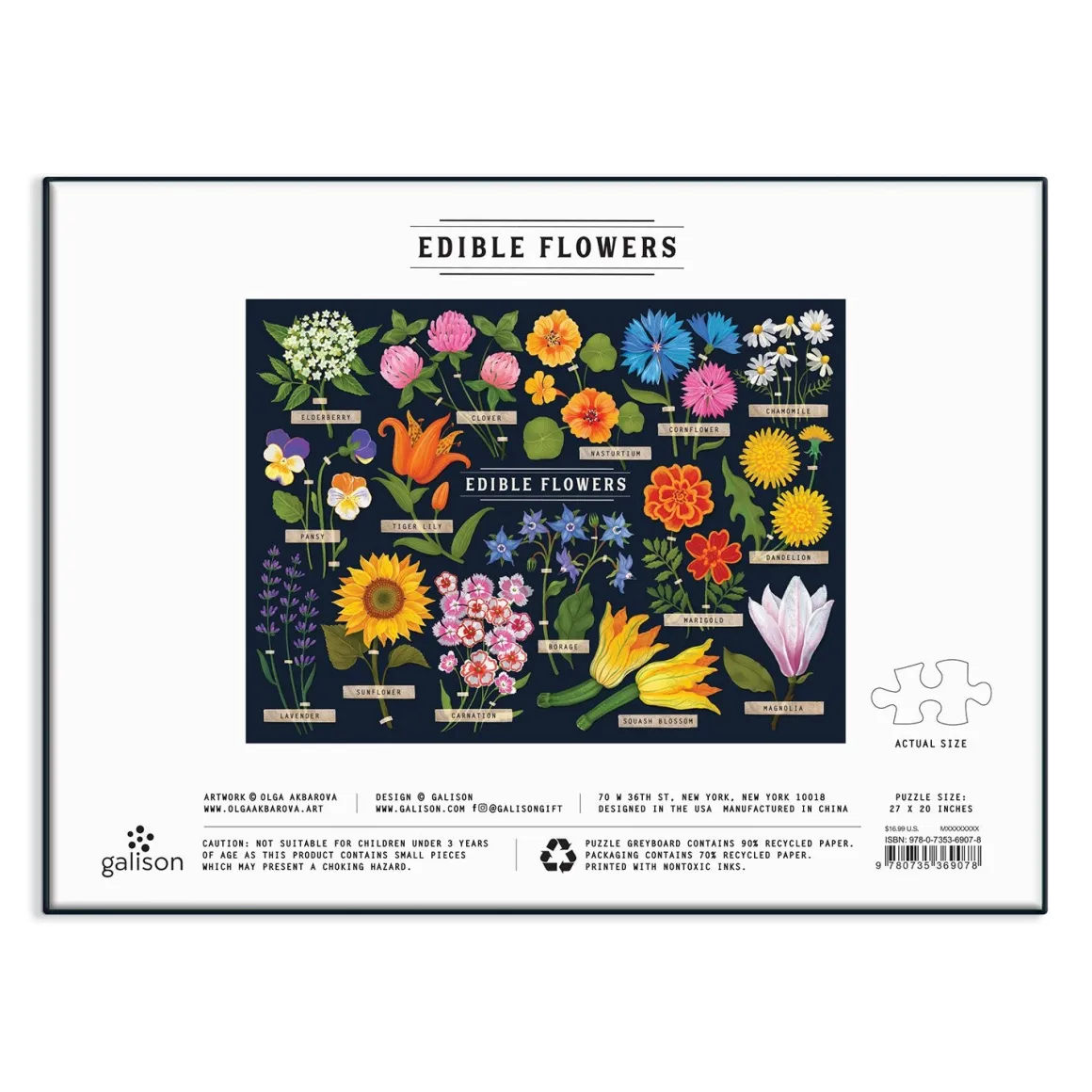 Edible Flowers 1000 Piece Jigsaw Puzzle