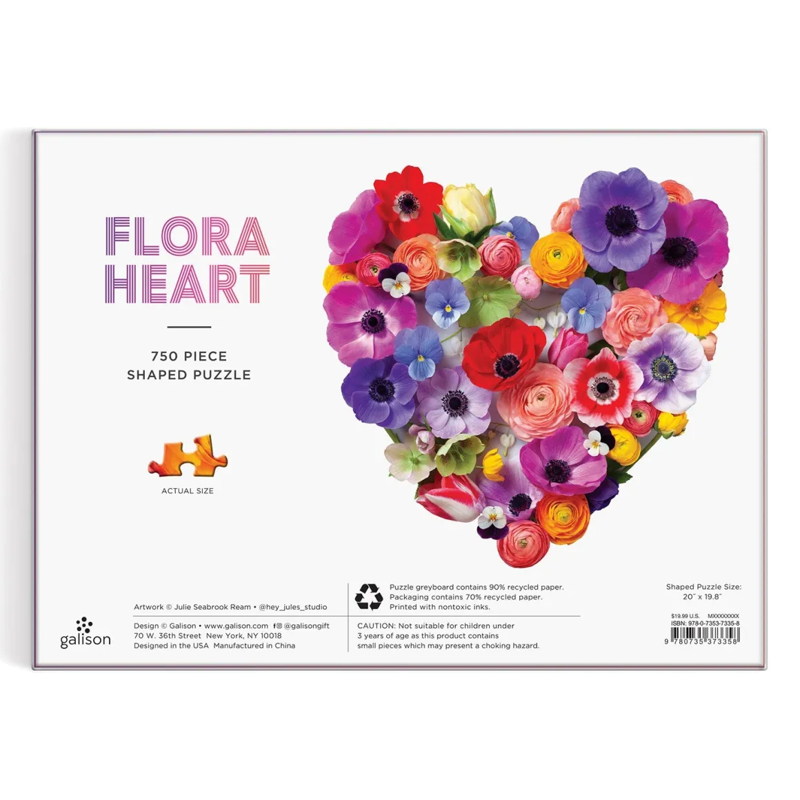 Flora Heart 750 Piece Shaped Puzzle