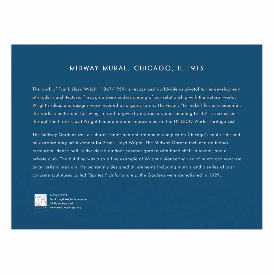 Frank Lloyd Wright Midway Mural 750 Piece Shaped Foil Puzzle
