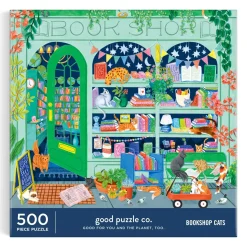 Good Puzzle Co. Bookshop Cats 500pc Puzzle