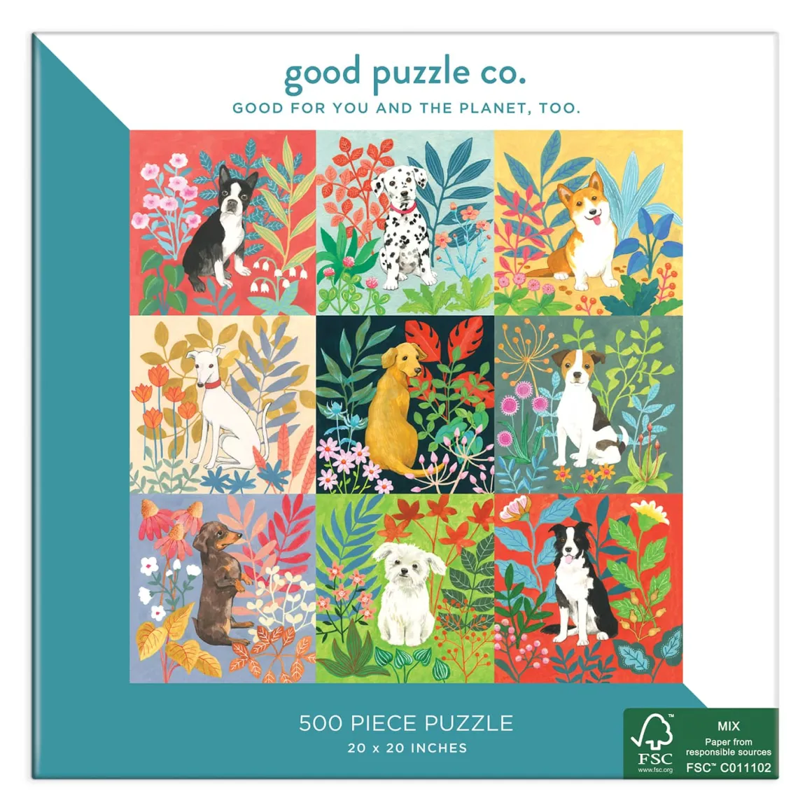 Good Puzzle Co. Dogs and Flowers 500pc Puzzle