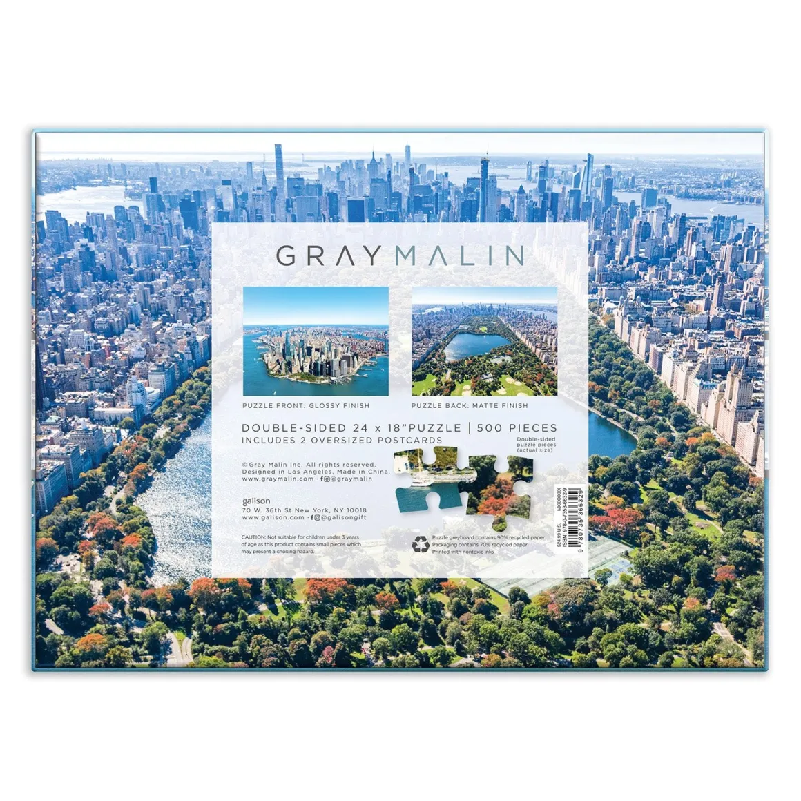Gray Malin New York City Double-Sided 500 Piece Jigsaw Puzzle