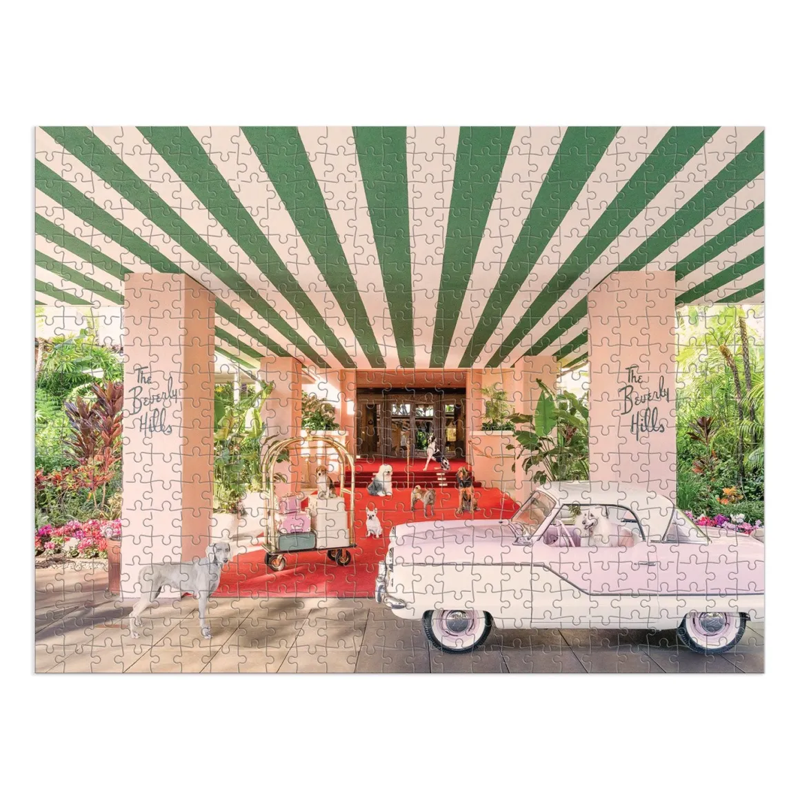 Gray Malin The Dogs at the Beverly Hills Hotel 500 Piece Double-Sided Puzzle