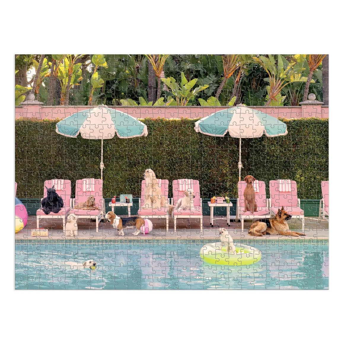 Gray Malin The Dogs at the Beverly Hills Hotel 500 Piece Double-Sided Puzzle