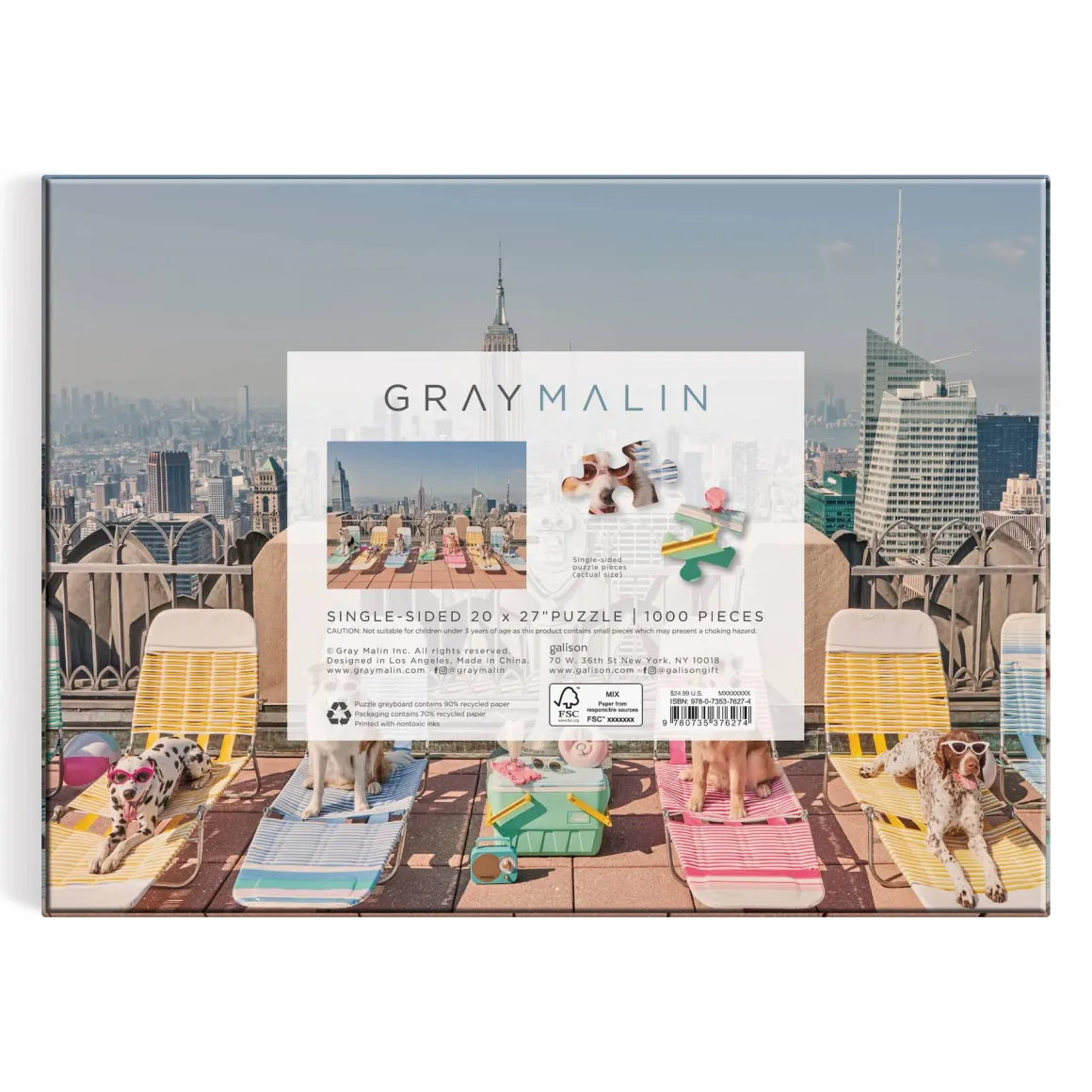 Gray Malin The Dogs of New York City 1000 Piece Puzzle