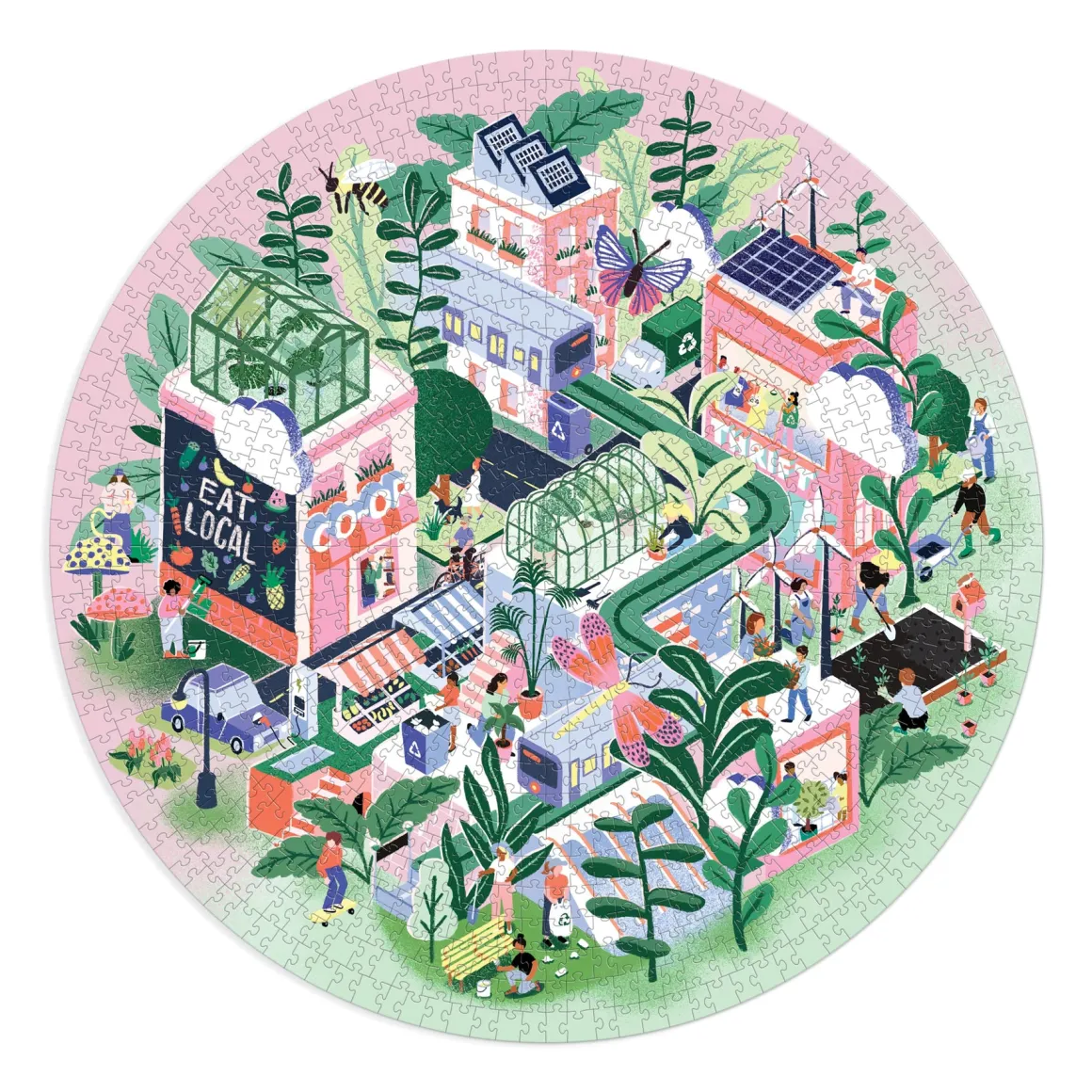 Green City 1000 Piece Round Puzzle