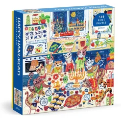 Happy Hanukcats 500 Piece Puzzle