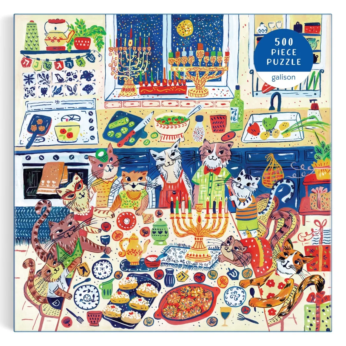 Happy Hanukcats 500 Piece Puzzle