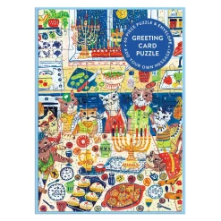 Happy Hanukcats Greeting Card Puzzle