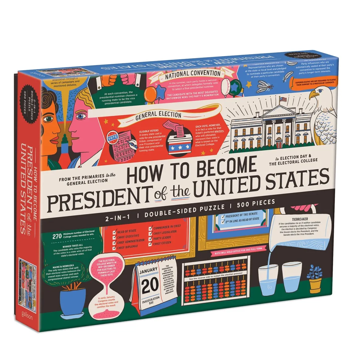 How to Become President of the United States Double-Sided 500 Piece Jigsaw Puzzle