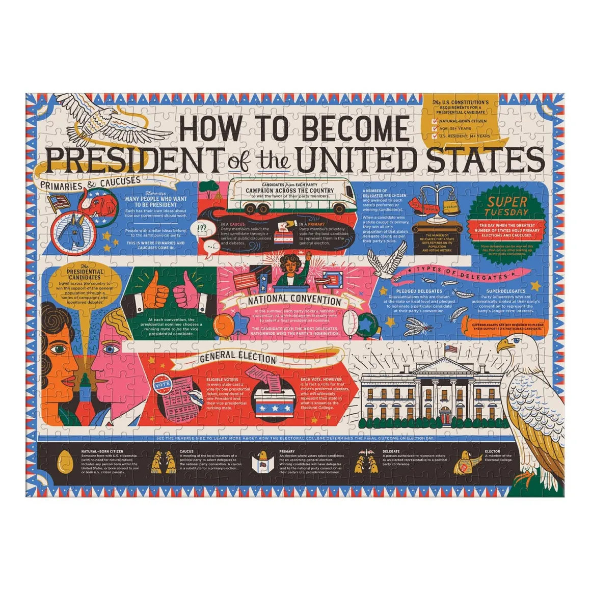 How to Become President of the United States Double-Sided 500 Piece Jigsaw Puzzle