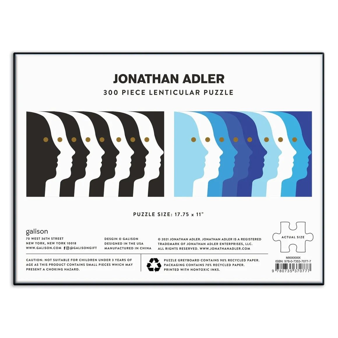 Jonathan Adler Atlas 300 Piece Lenticular Jigsaw Puzzle