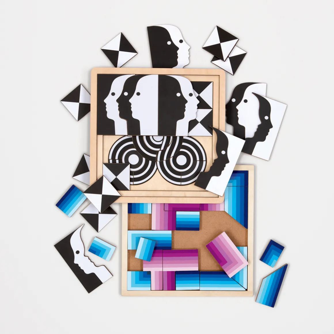 Jonathan Adler Atlas Layered Wooden Jigsaw Puzzle Set