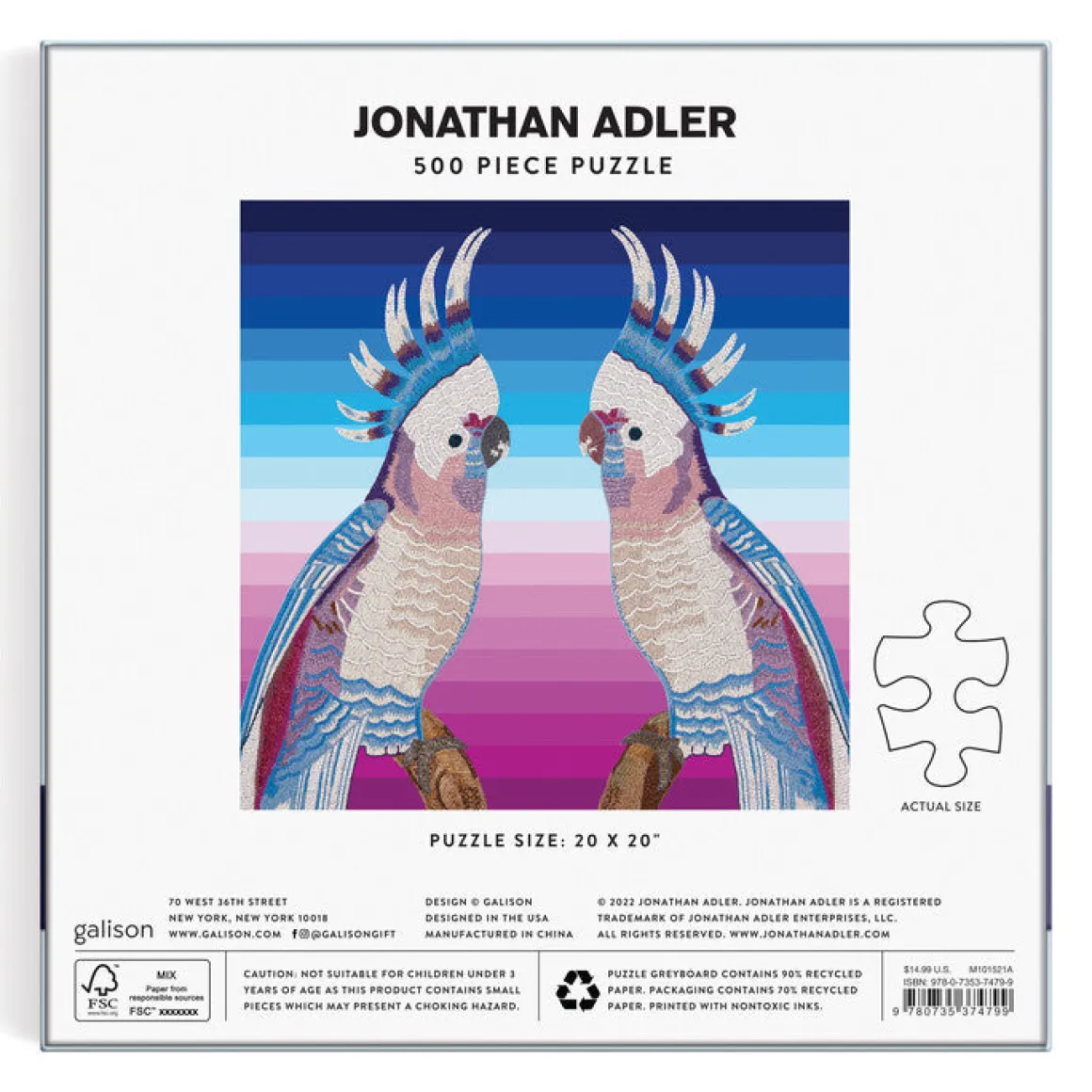 Jonathan Adler Parrots 500 Piece Puzzle