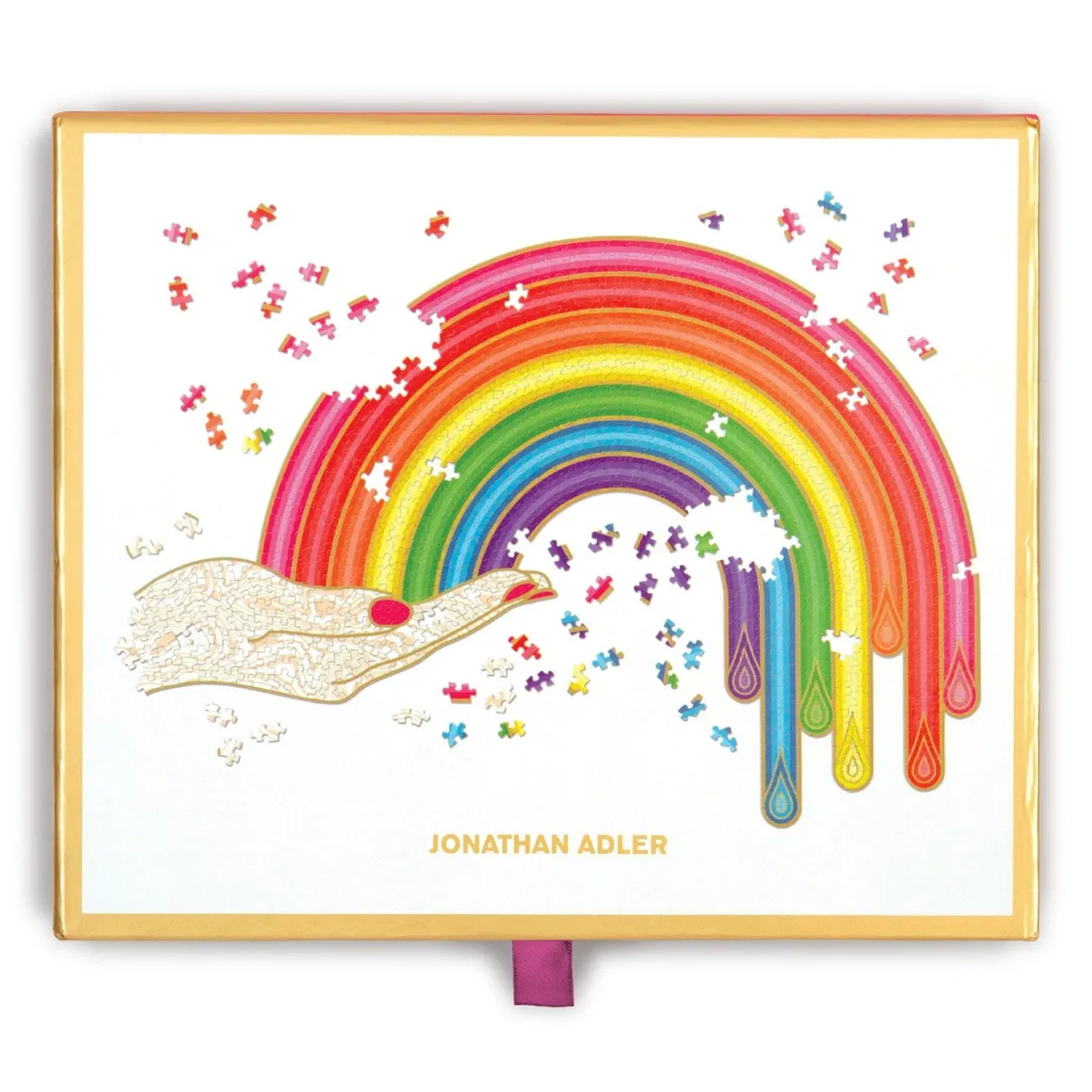 Jonathan Adler Rainbow Hand 750 Piece Shaped Jigsaw Puzzle