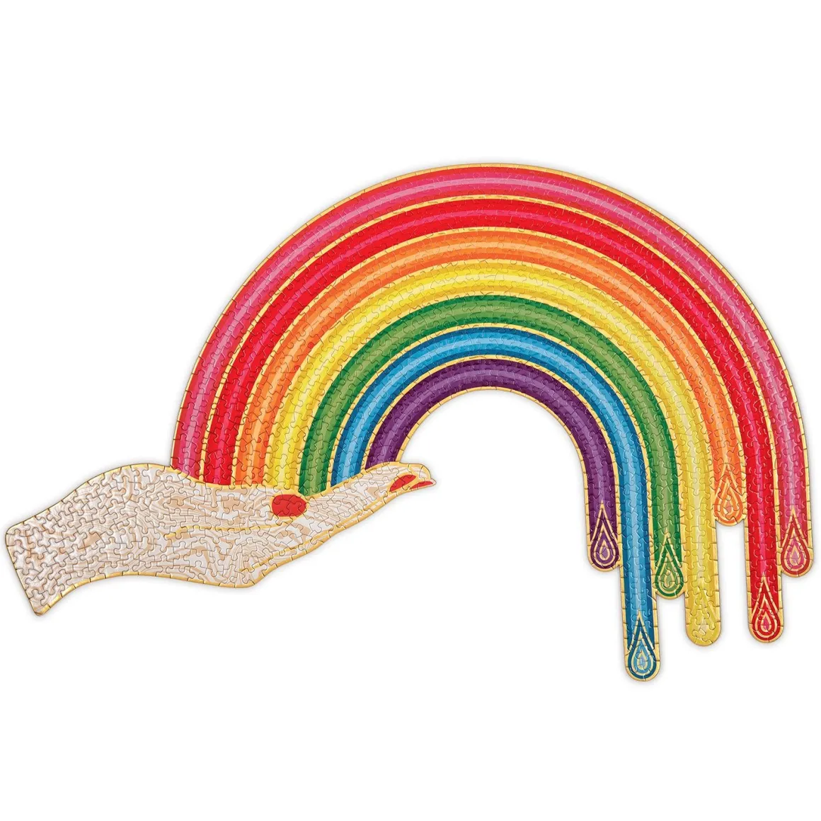 Jonathan Adler Rainbow Hand 750 Piece Shaped Jigsaw Puzzle
