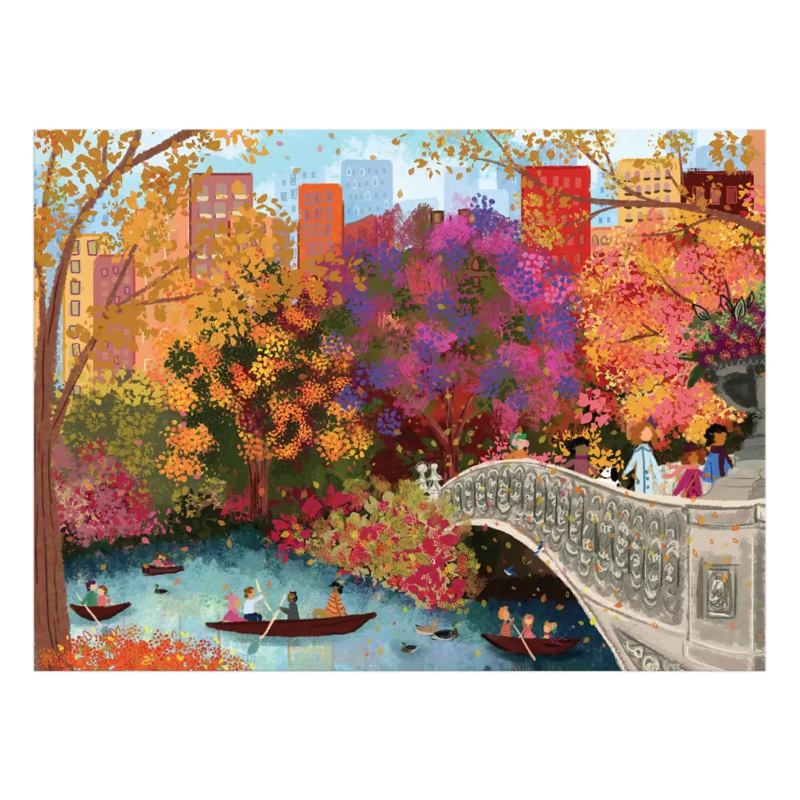 Joy Laforme Autumn on Bow Bridge 1000 Piece Puzzle