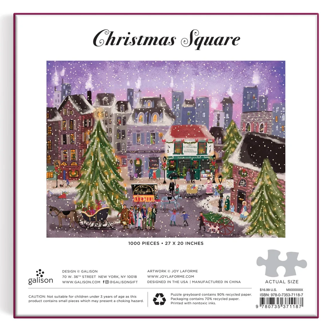 Joy Laforme Christmas Square 1000 Piece Puzzle