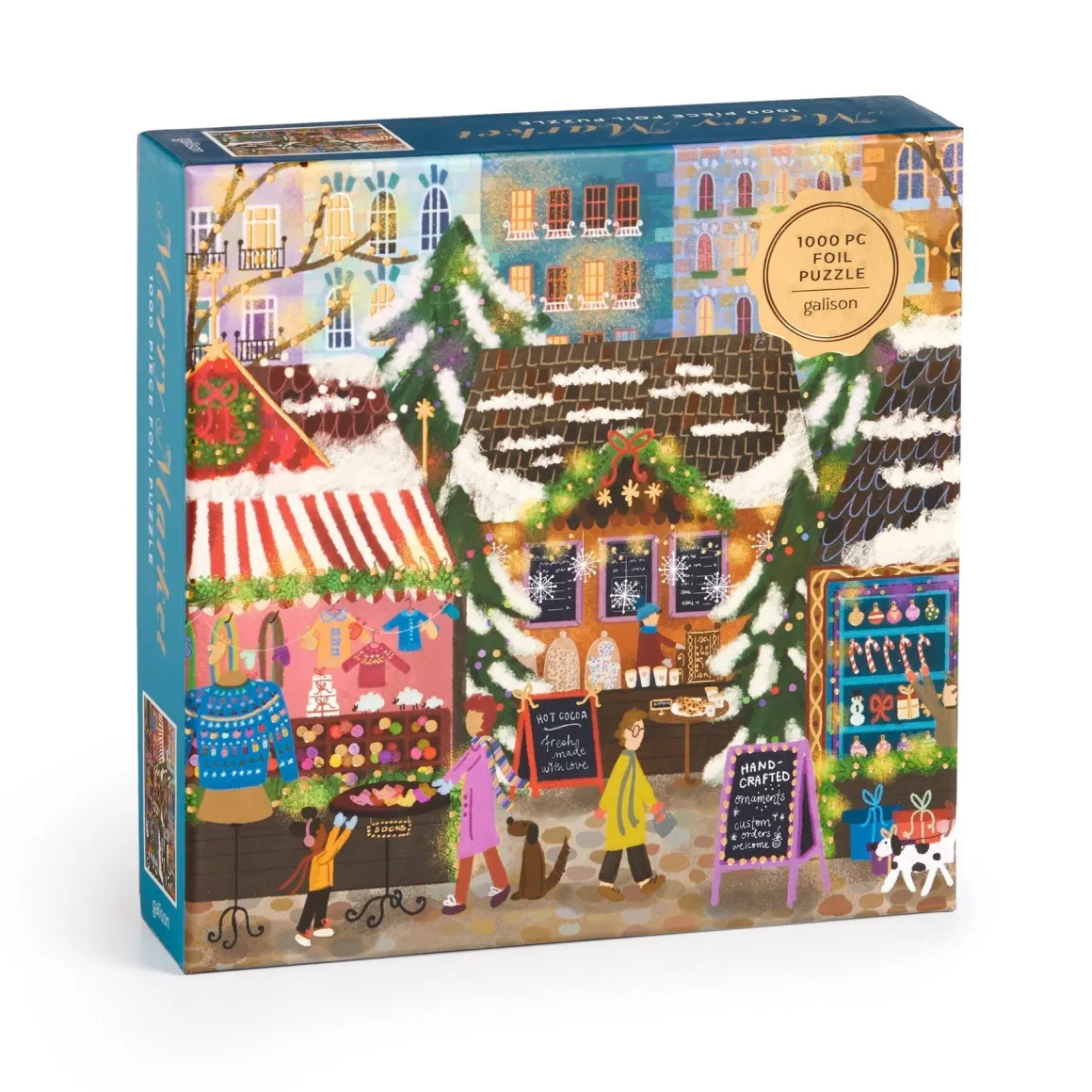 Joy Laforme Merry Market 1000 Piece Foil Puzzle in a Square Box