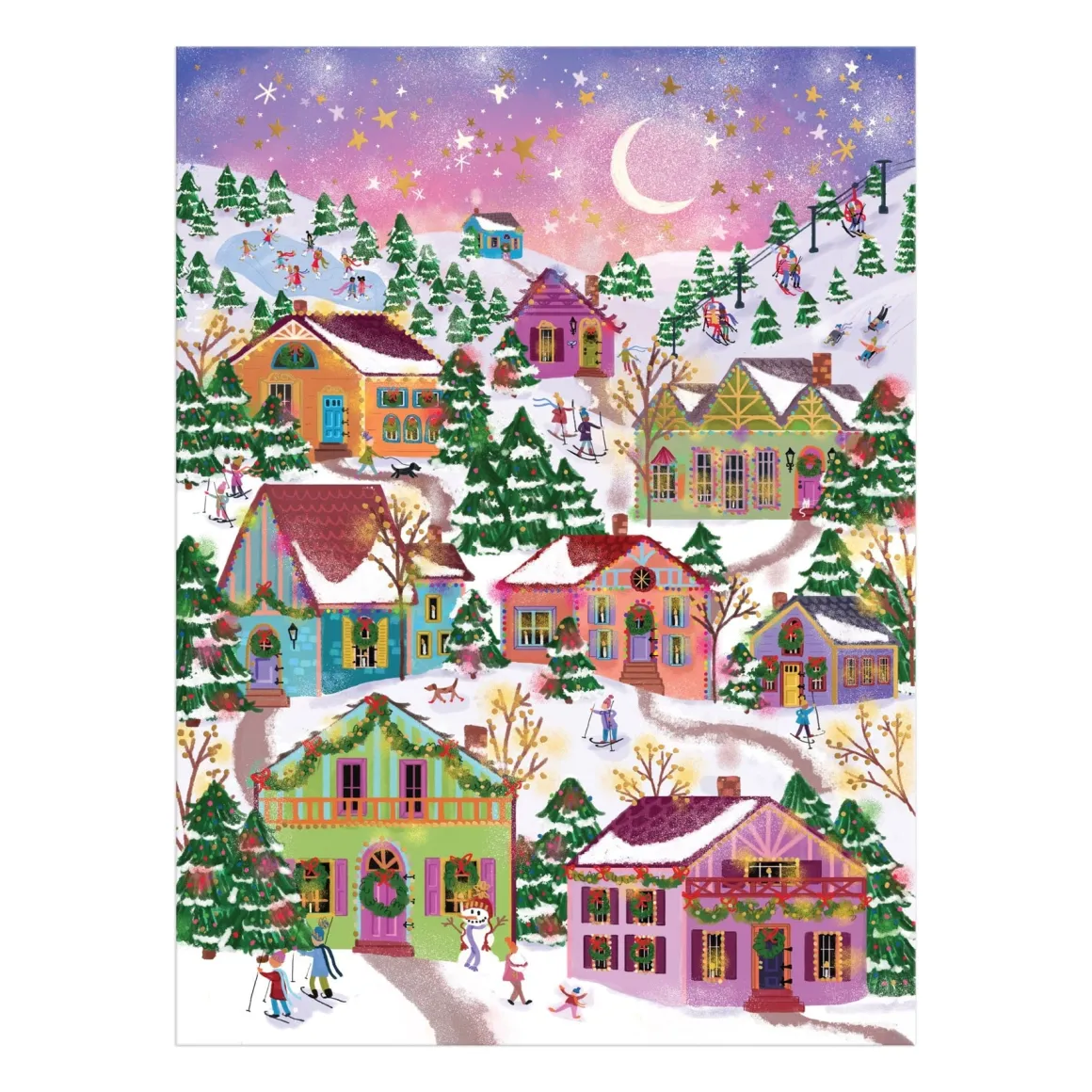 Joy Laforme Snowcap Village 1000 Piece Foil Puzzle