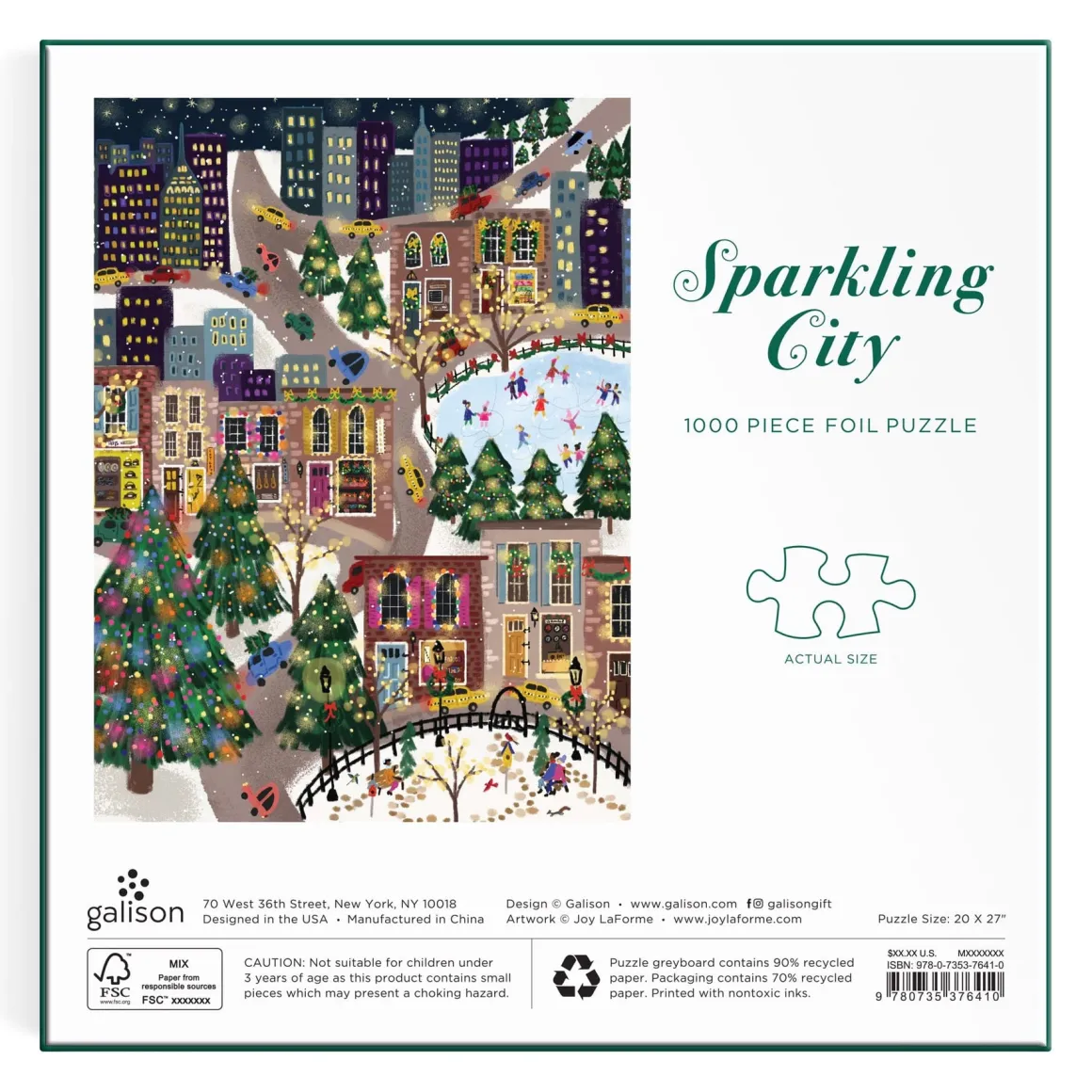 Joy Laforme Sparkling City 1000 Piece Foil Puzzle In a Square Box