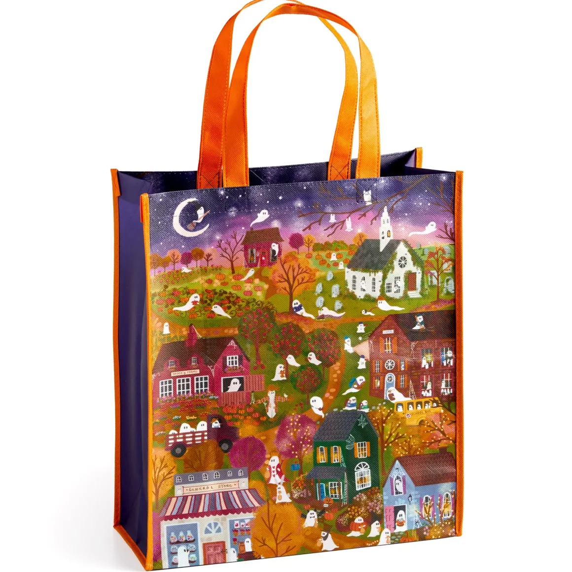 Joy Laforme Spooky Village Reusable Shopping Bag