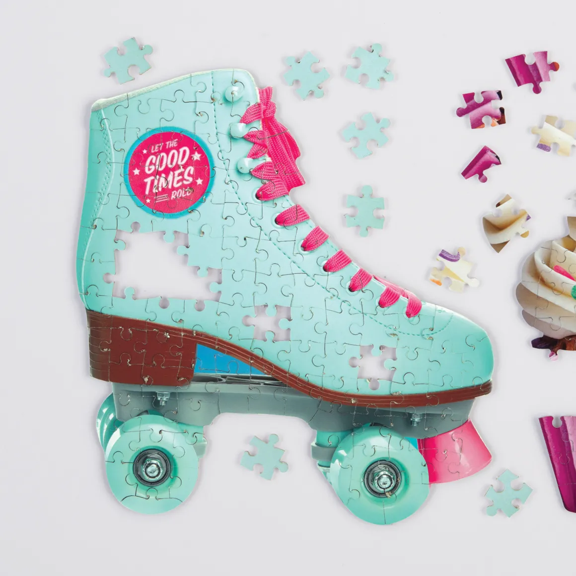 Let The Good Times Roll Roller Skate 100 Piece Mini Shaped Jigsaw Puzzle