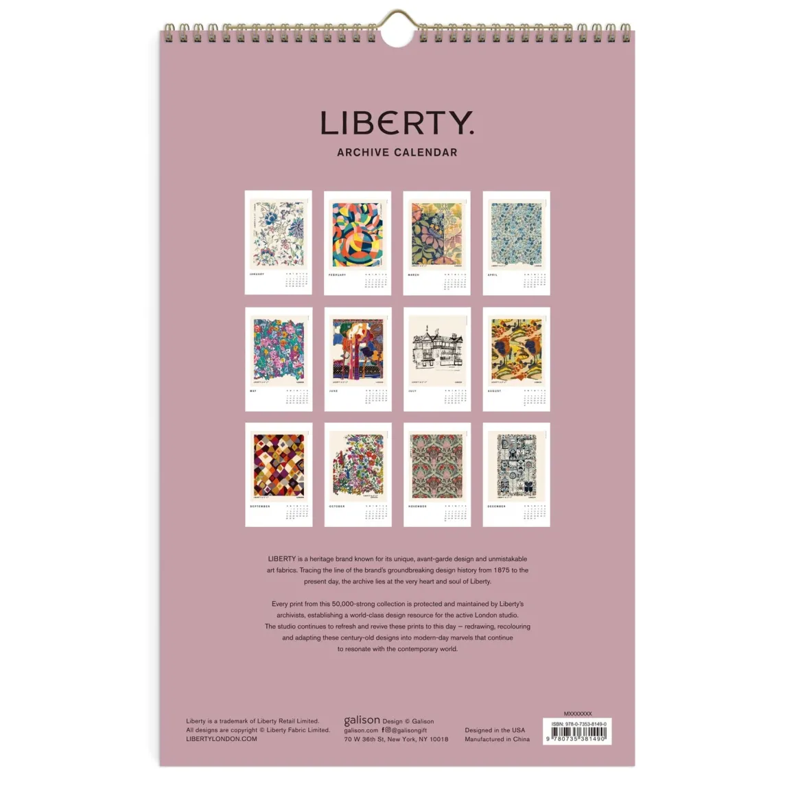 Liberty 2025 Wall Calendar