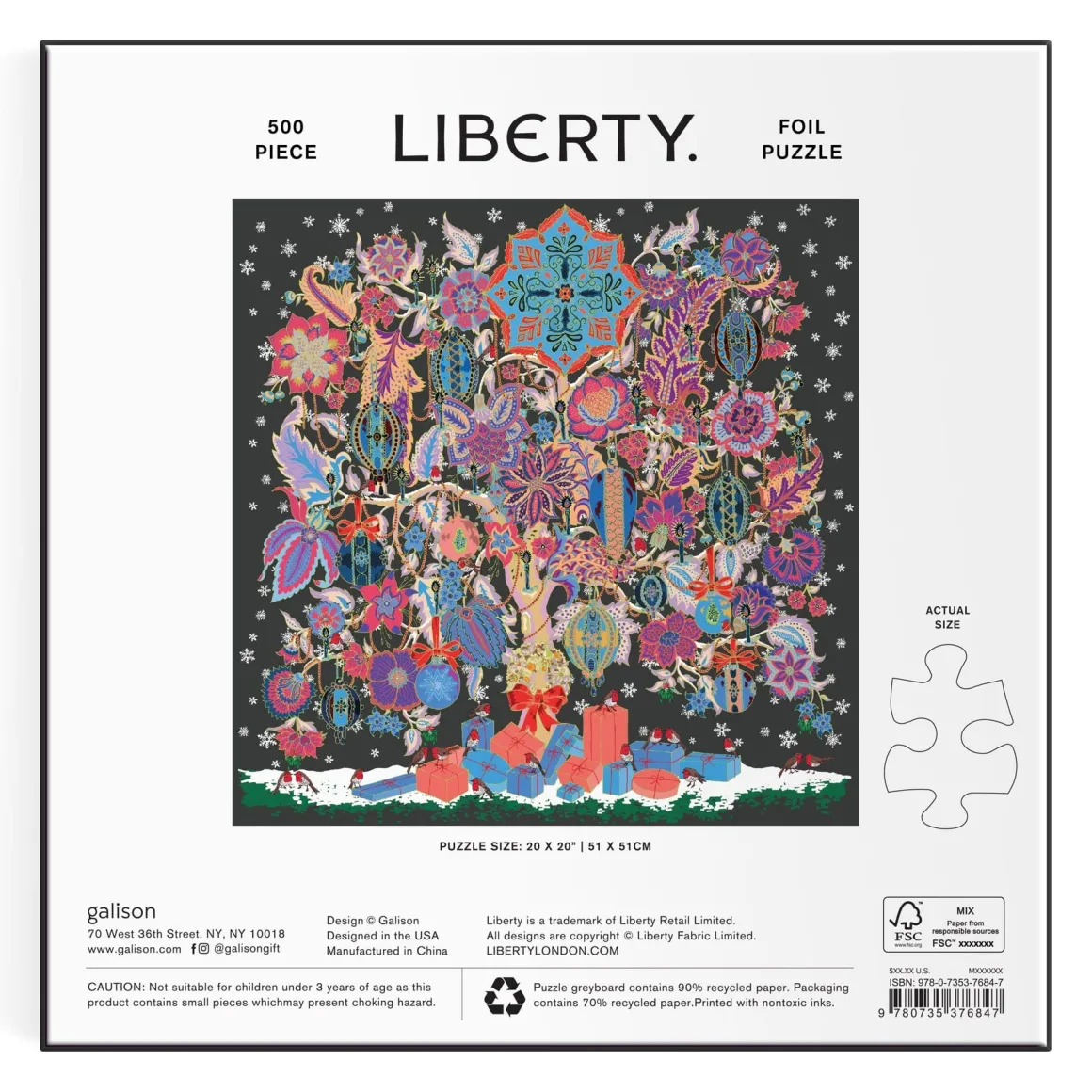 Liberty Christmas Tree of Life 500 Piece Foil Puzzle
