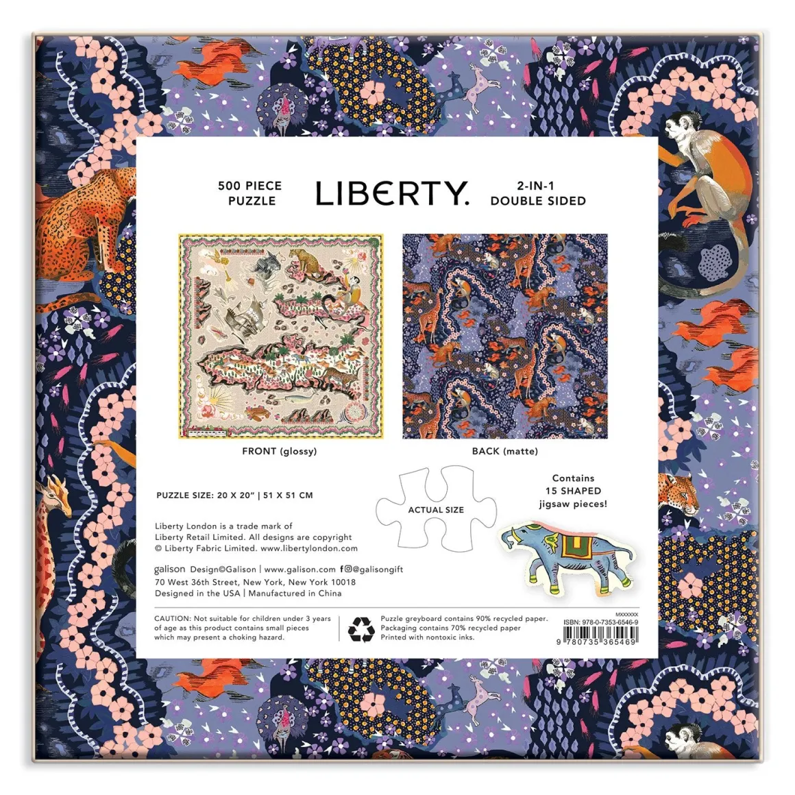Liberty London Maxine Double-Sided 500 Piece Jigsaw Puzzle