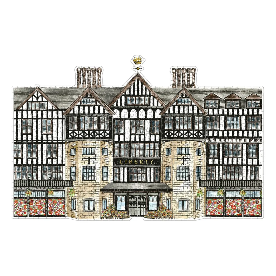 Liberty London Tudor Building 750 Piece Shaped Jigsaw Puzzle